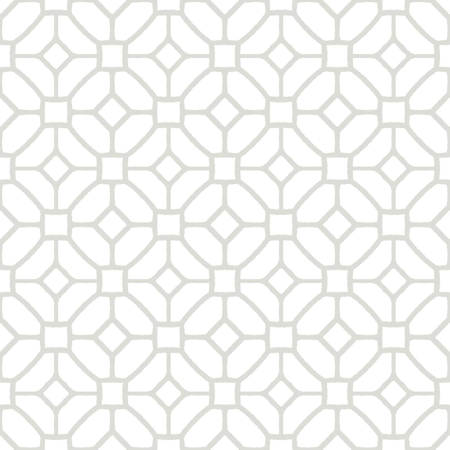 FloorPops FP2946 Lattice Peel Stick Floor Tiles White Off White 12x12in New