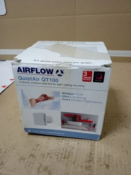 Airflow QT100T Extractor Fan 25 L/s Adjustable Delay Start Timer Overrun