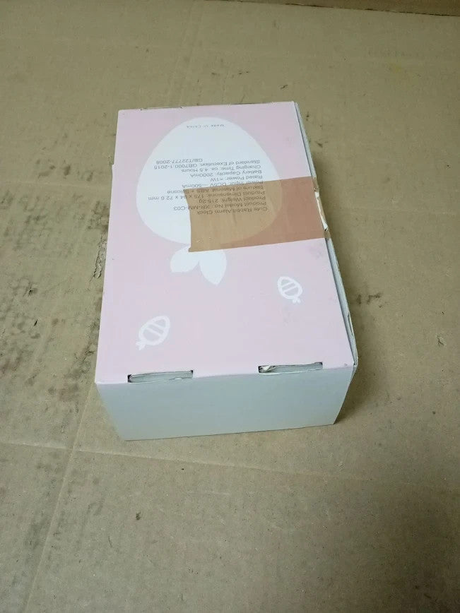 Homealexa Kids Digital Alarm Clock Rabbit Design LED Wake Up Light Pink