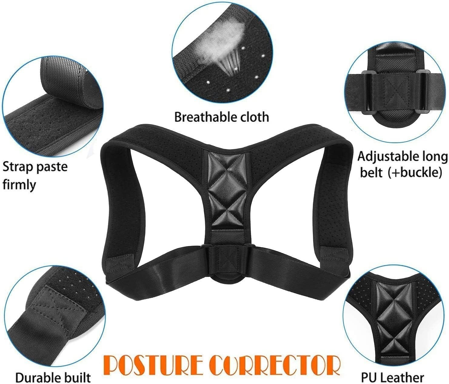 HADSOMUN Back Brace Posture Corrector Shoulder Support Belt Spine Straightener