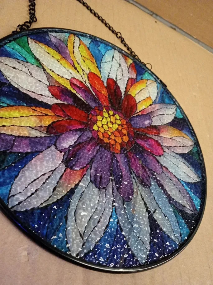 Bimkole Flower Stained Glass Suncatcher Window Hanging Petals Indoor Window