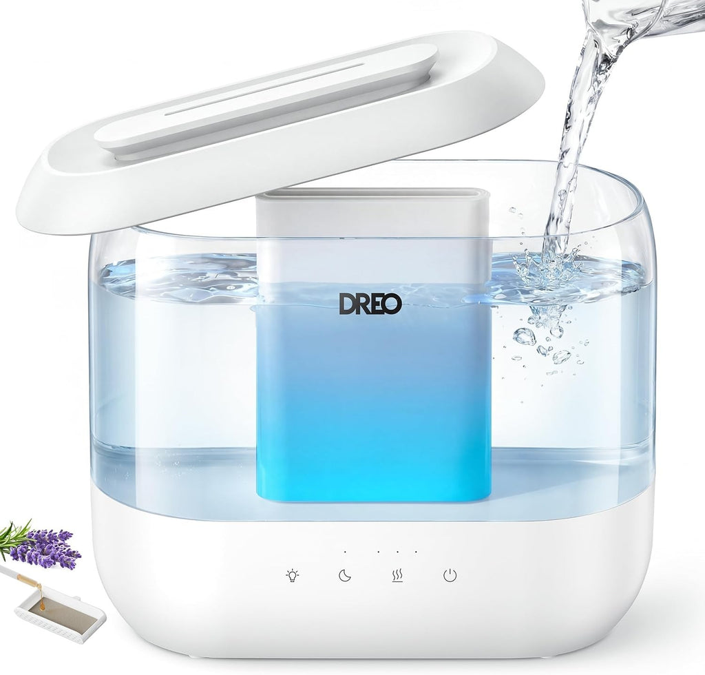 DREO 4L Cool Mist Humidifier Bedroom Baby Quiet Air Diffuser Top Fill White New