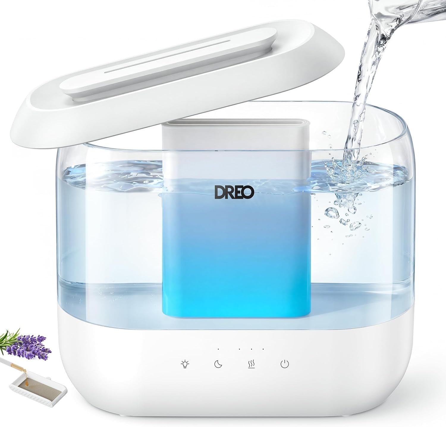 DREO 4L Cool Mist Humidifier Bedroom Baby Quiet Air Diffuser Top Fill White New