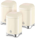 Swan Solace Set 3 Canisters Tea Coffee Sugar Iron Body Wipes Clean 1.5L New