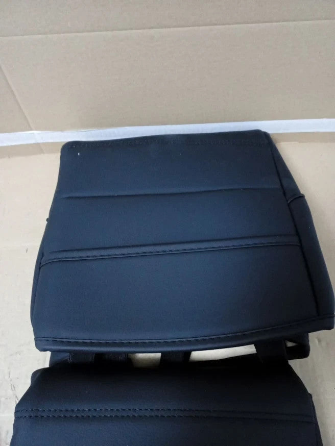 Vankerful 2 Pieces Leather Front Car Seat Covers Black Universal Driver Cushion