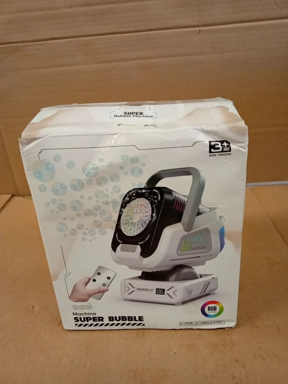 Belemar Upgraded Bubble Machine Remote Control Automatic Rotation & RGB Light