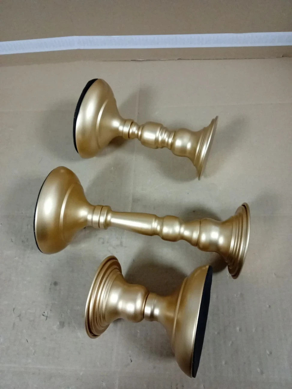 Sziqiqi Gold Pillar Candle Holders Vintage Candlestick 3 Set Of Metal Dinner