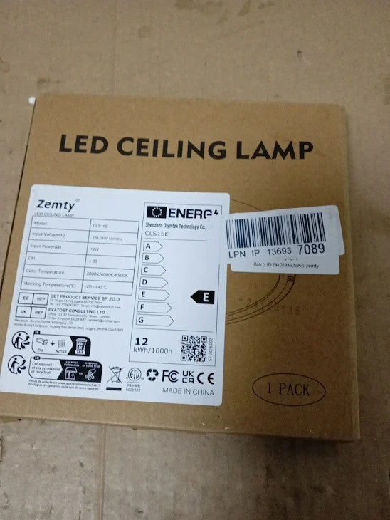 Zemty 12W LED Ceiling Toilet Porch Light Bathroom Lights IP44 Waterproof