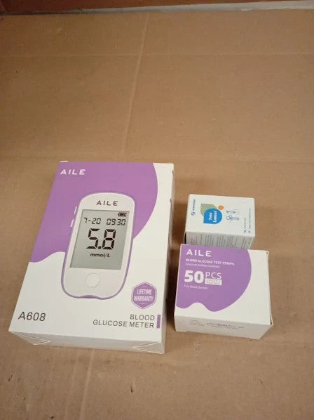 Aile Blood Glucose Test Kit Diabetes Monitor Low Pain Lancing 18x5x16.5cm New