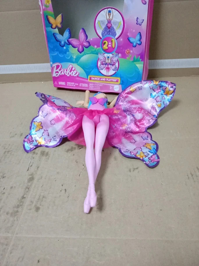 Barbie Dance Flutter Doll 2in1 Transformation Dancer Butterfly Wings 3+ New