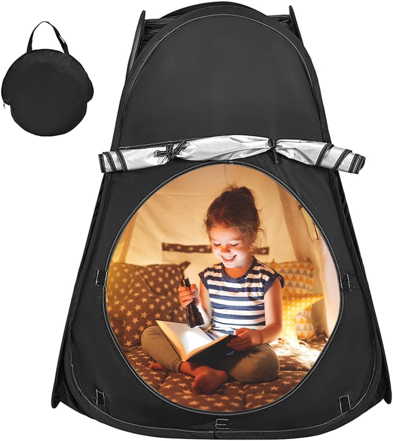 Sensory Pop Up Tent Kids Blackout Calm Down Teepee Curtain 90x90x90cm New