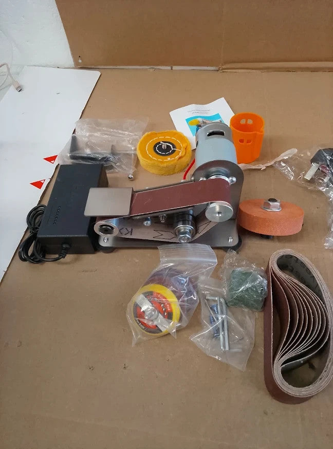 Electric Mini Belt Sander Bench Grinder Polishing Machine Wood Metal DIY Design