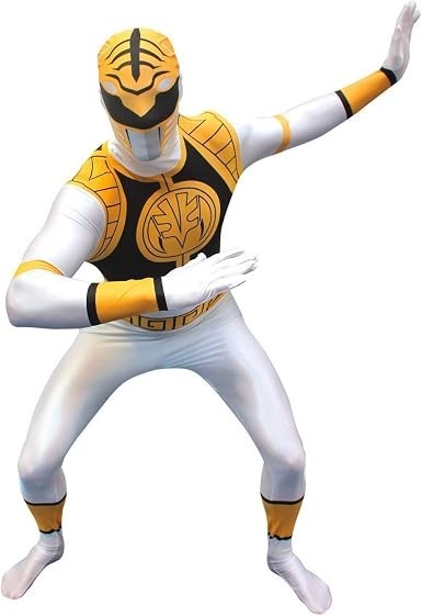 Morphsuits Men's Power Rangers White Adult Costume Fancy Dress Outfit Large New