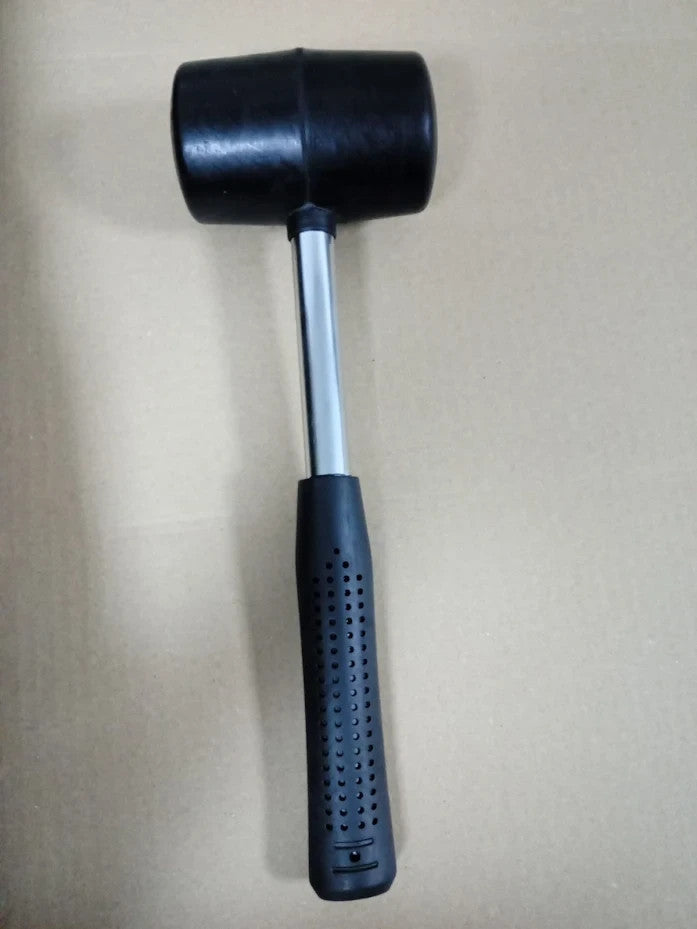 Ram 16oz Rubber Mallet Hammer Shaft Heavy Duty Durable DIY Alloy Steel Black