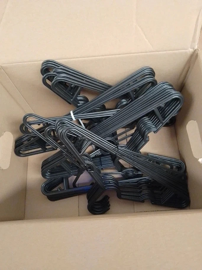 Amazon Basics Plastic Clothes Hangers Adult Size Black New