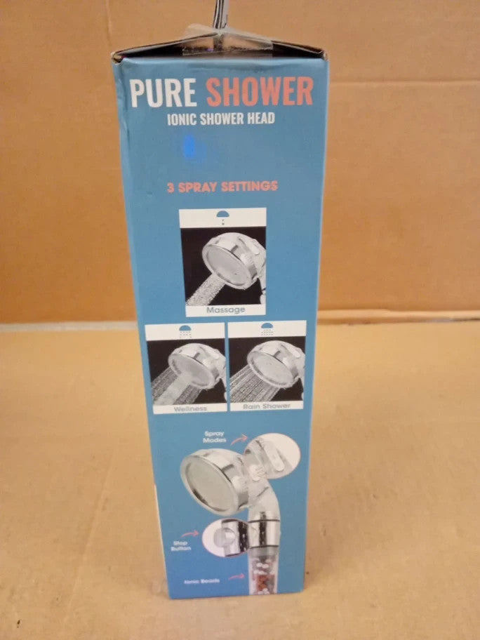 JML 3 Function Pure Shower Ionic Head Mineral Bead Filtration Plus Chrome New