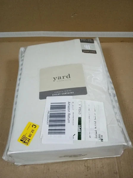 Yard Furn Hebden Eyelet Pair Ultra Soft Lined Striped Curtain 2.29x1.68m New