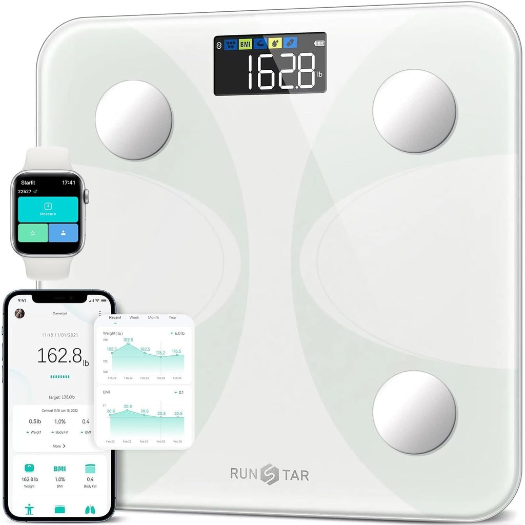 Runstar Smart Scale Body Weight Fat Percentage High Accuracy Digital New