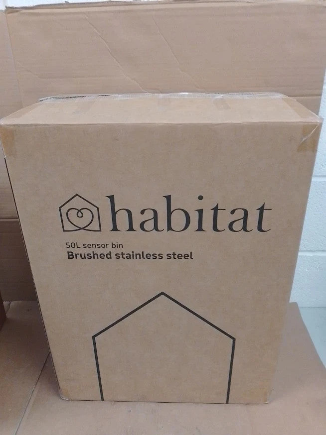 Habitat 50 Litre Brushed Stainless Steel Sensor Bin Automatic Kitchen Waste