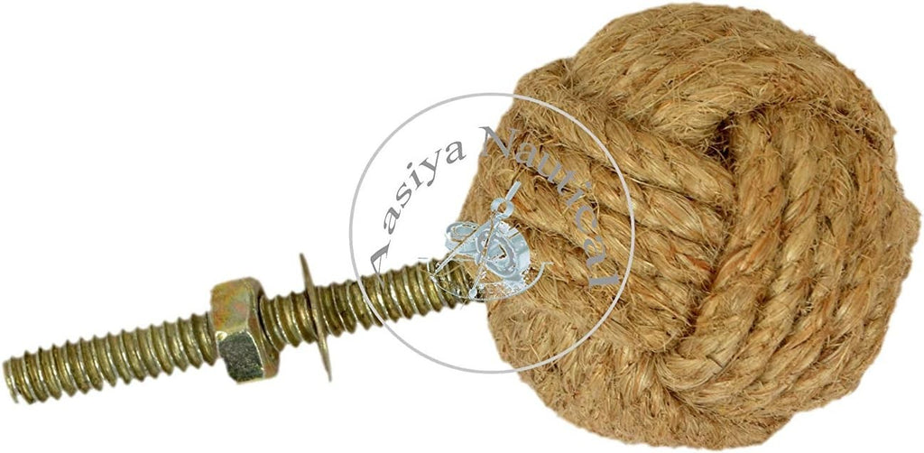 Aasiya Nautical Rope Cabinet Knobs 9 Pieces Jute Door Handles Beach Decor New