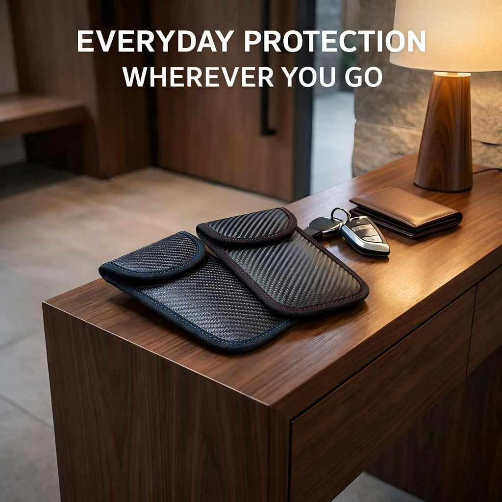 CEYOME Faraday Pouch 2 Pieces Car Key Signal Blocker Anti Theft Keyless Case New