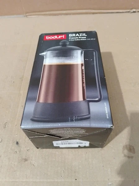 Bodum French Press Brazil 1L 8 Cup Coffee Durable Glass 4.17x5.63x9.06in
