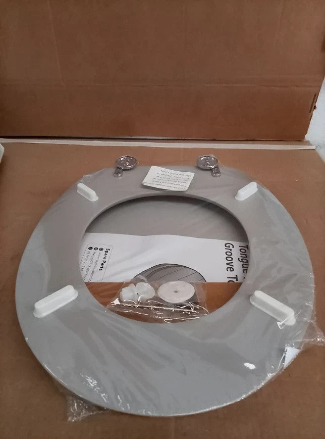 Argos Home Tongue Groove Style Toilet Seat 45x37.3x5.3cm Grey New