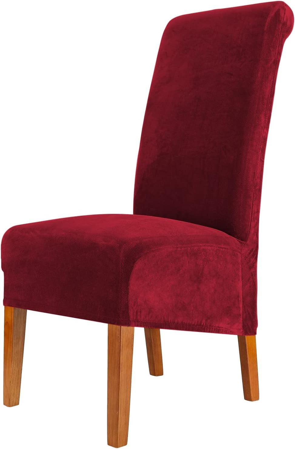 CMAKER Velvet Dining Chair Covers Stretch Large Slipcover Spandex 2 Pieces