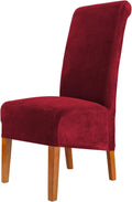 CMAKER Velvet Dining Chair Covers Stretch Large Slipcover Spandex 2 Pieces