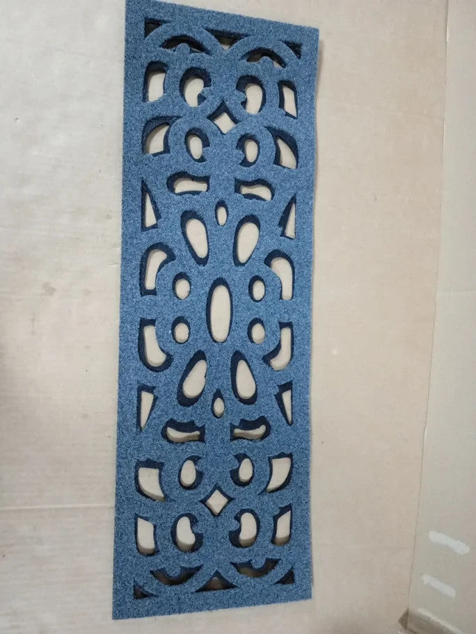 Black Rubber Door Mat Outdoor Heavy Duty Non Slip Entrance Doormat Scroll Design