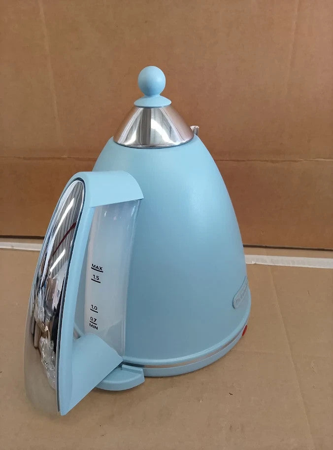 De Longhi Argento Flora KBX3016.AZ Kettle 360 Swivel Base Cord Storage Blue New