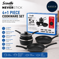 Scoville Xtra 4+1 Piece Cookware Set Non Stick Pans Set Neverstick Coated