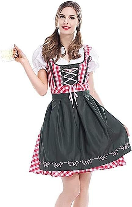 Maxtoonrain Oktoberfest Outfit Plus Size Womens Bavarian Dress Small Red New