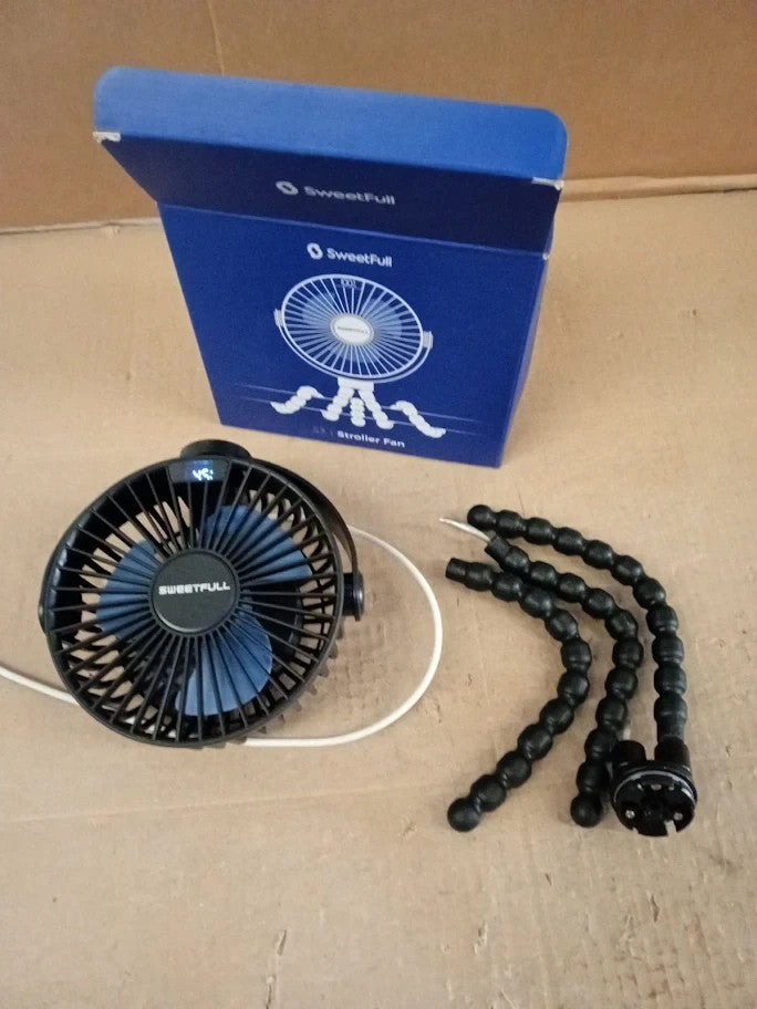 Sweetfull Portable Pram Fan Led Display 4000mAh Battery Operated Mini Stroller