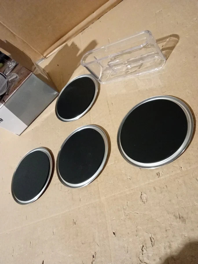 Wmf Loft Coaster Set Silver 4 Piece Stainless Steel and Plastic Silver New