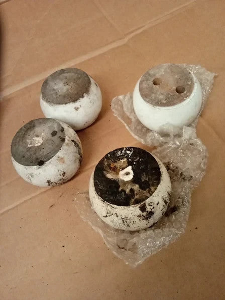 Shanoer 4pcs 50mm Height White Eucalyptus Wood Round Bun Furniture Feet