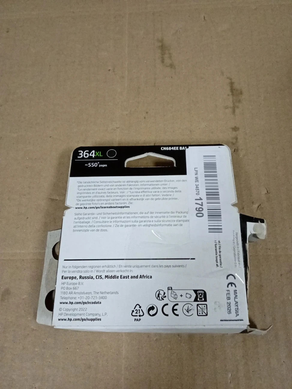 HP CN684EE 364XL High Yield Original Ink Cartridge Black Single Pack