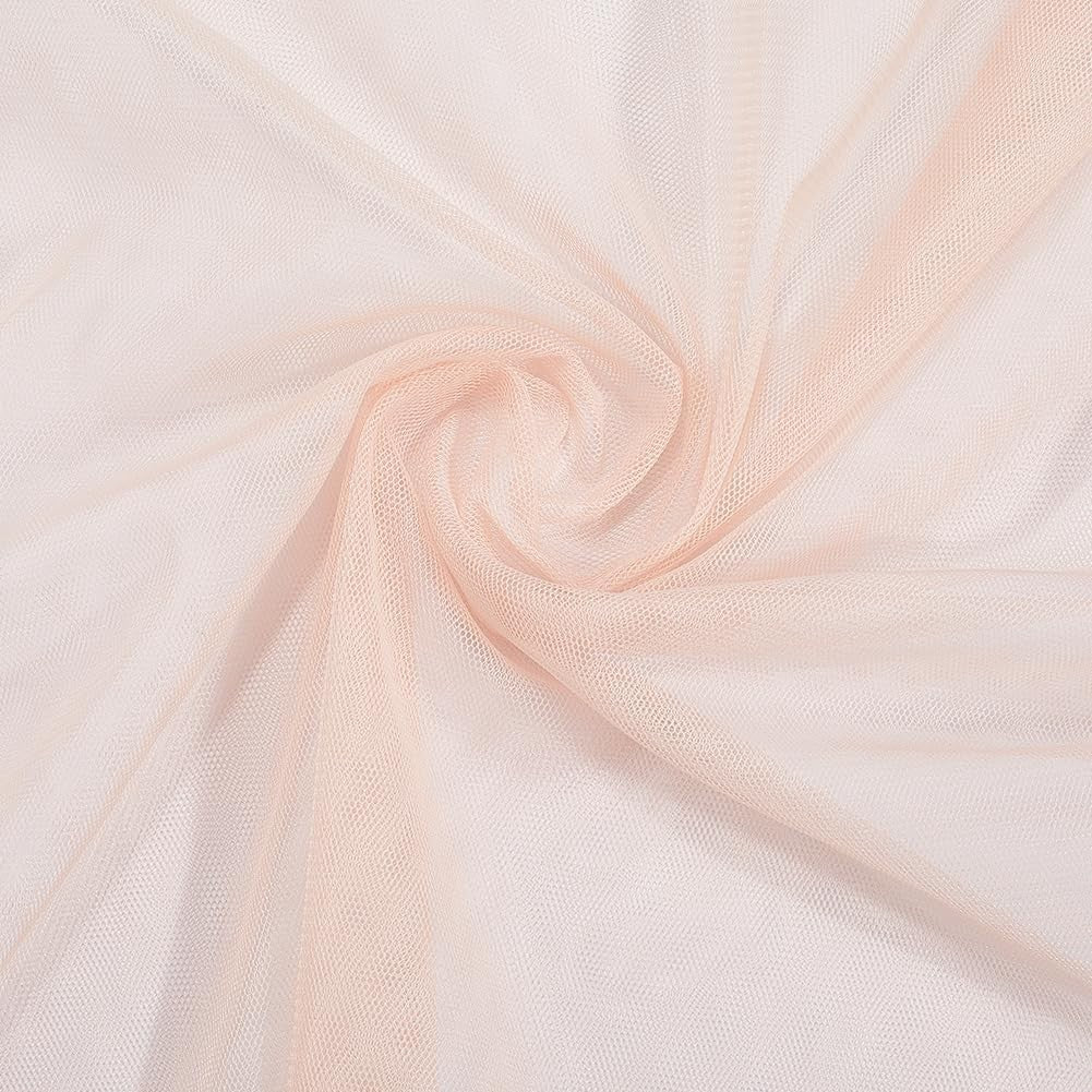 Cabodyals 2M 1.6M Pearl Pink Tulle Fabric Netting Sheer Mesh Netting New