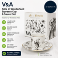 V&A Alice In Wonderland Espresso Cup And Saucer 100ml 4oz White