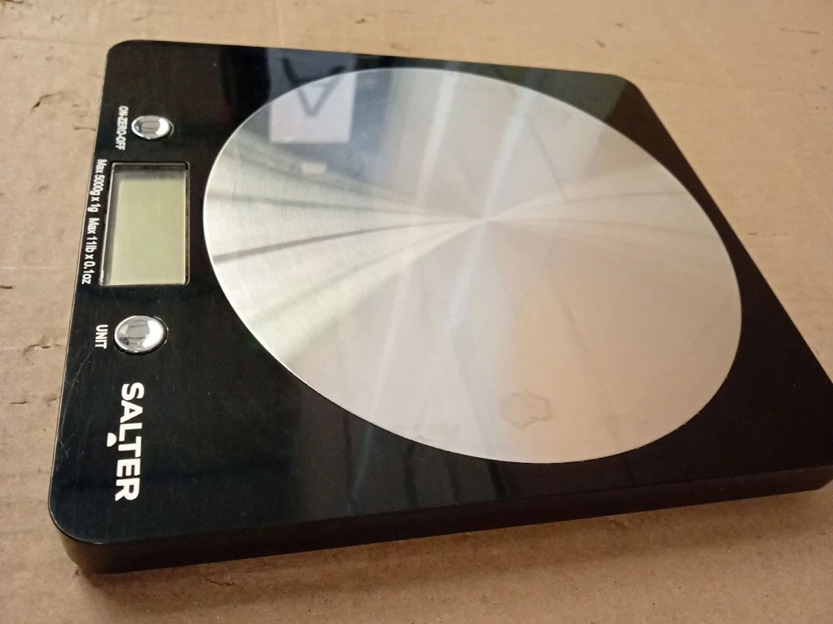Salter Electronic Scale Steel Platform Black LCD Display 5kg Capacity