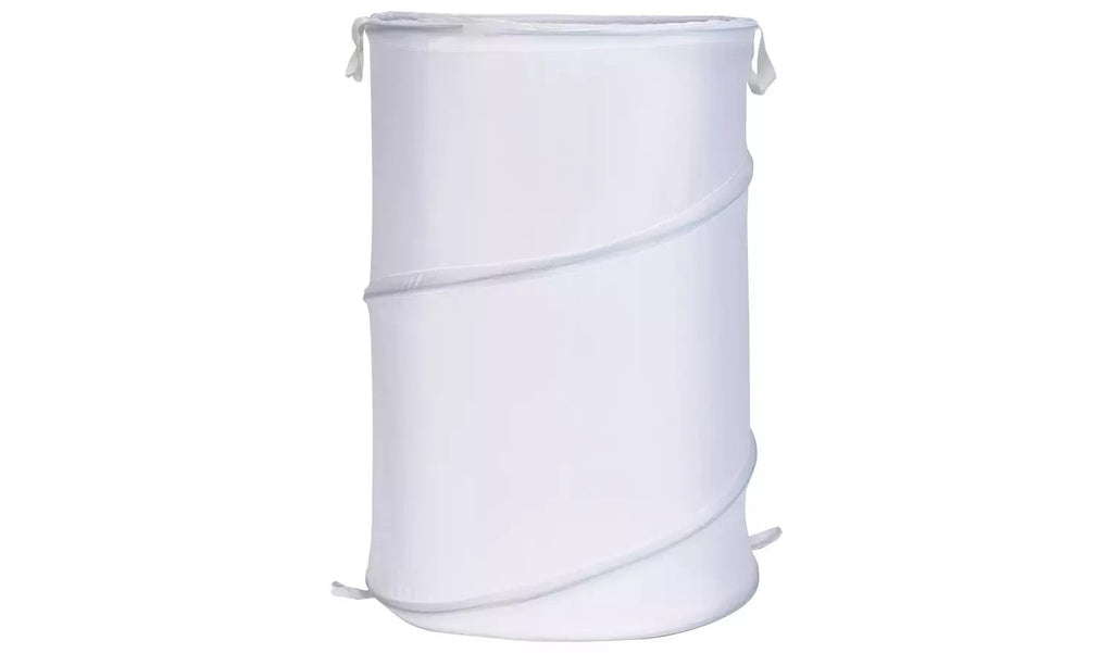 Home Essentials 53Litre Pop Up Polyester Frame Laundry Bin 53x35x35cm White New