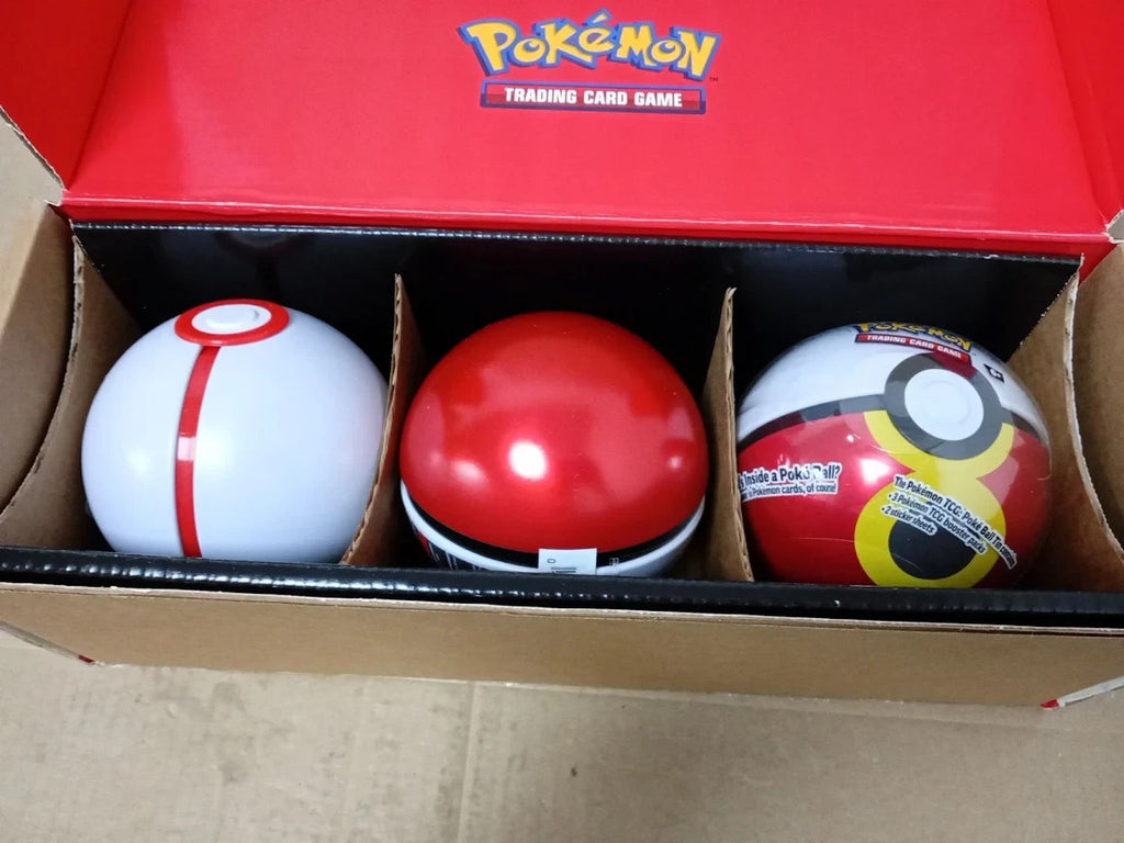 Pokemon TCG Poke Ball Tin Bundle Premier Repeat Booster Packs Sticker Sheet