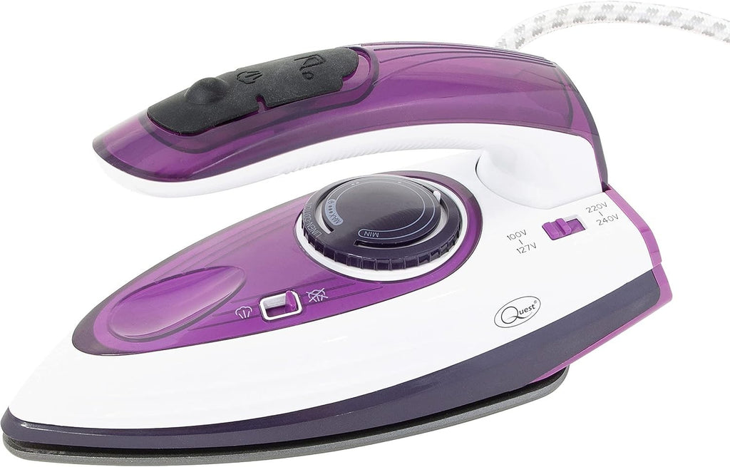 Quest 34030 1000w Travel Steam Iron Collapsible Ergonomic Handle 50ml Tank New