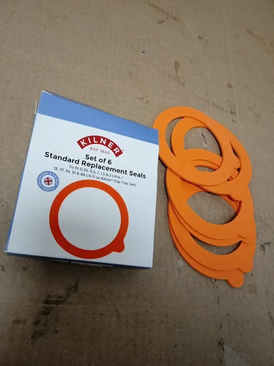 Kilner Replacement Rubber Seals Pack 6 Airtight Food Safe Seals Round New