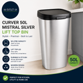 Curver 50L Mistral Silver Lift Top Bin