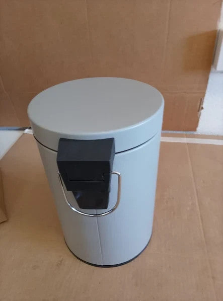 Habitat Waste Step Bin Capacity 3L Metal Matt Grey 25.1x22x16.8cm New