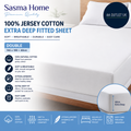 Sasma Home 100% Jersey Cotton Extra Deep Fitted Easy Care Hypoallergenic Double