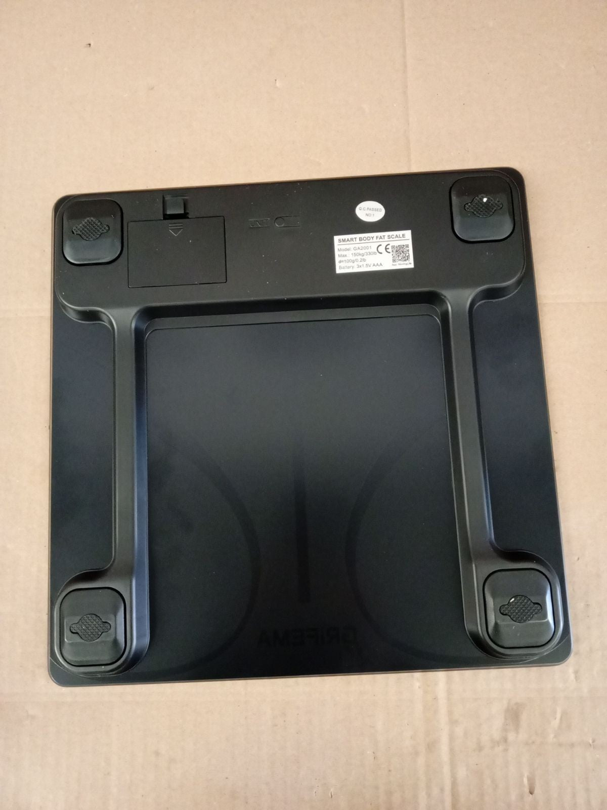 GRIFEMA GA2001 Weighing Scales Body Weight & Fat Digital Bathroom BMI Black