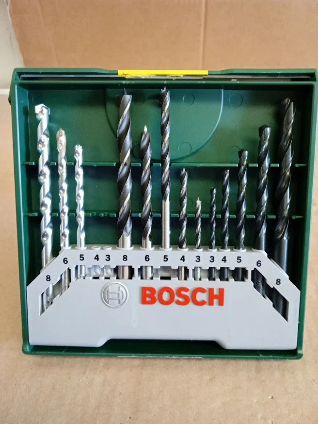 Bosch 2607019675 Mini X Line Drill Bit Set Wood Masonry Metal Heavy Duty Design