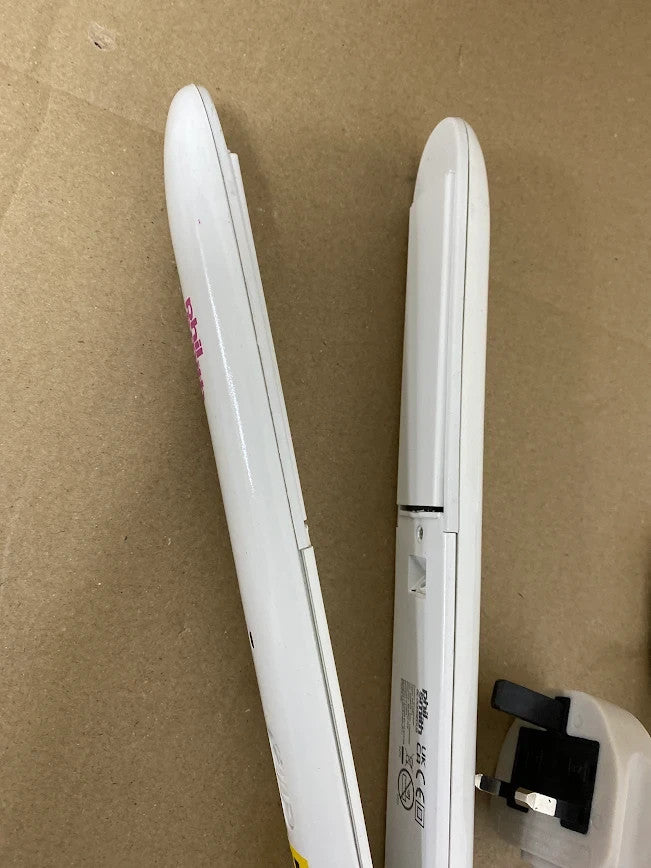 Phil Smith Ceramic Hair Straightener White Pink Fast Heat Styling Iron UK